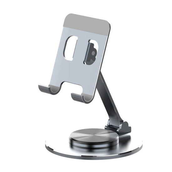 (Silver)360° Rotating Metal Phone & Tablet Stand – Hands-Free Desk Holder"